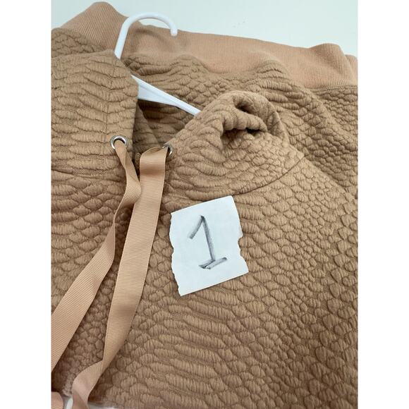 The Good American Womens Sweatshirt Size 5 (2XL) Quilted Snake Rose Gold Hooded - Picture 14 of 14